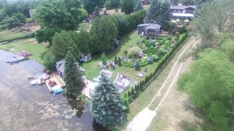 Enchanting Lake Wedding: Drone Video in Stock Video Pond5