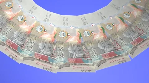 Enchanting Looping Design 1 Dinar Curency of  Kuwait Stock Footage 306202367