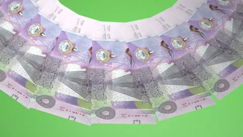 Enchanting Looping Design 5 Dinar Curency of  Kuwait Stock Footage 306202438