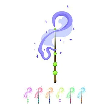 Enchantment magic stick cartoon vector graphic Stock Illustration