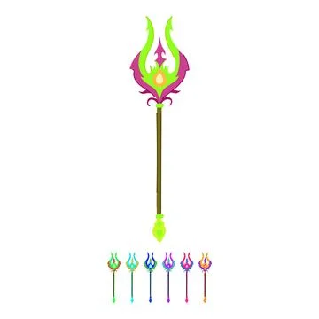 Enchantment trident magic vector cartoon graphic Stock Illustration
