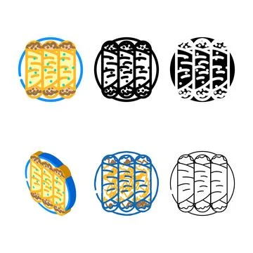 Enchiladas mexican cuisine color forms icon vector Stock Illustration