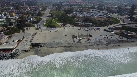 Encinitas  - Moonlight Beach - Drone Video Video stock 79462405