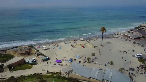 Encinitas  - Moonlight Beach - Drone Video Video stock 79462729