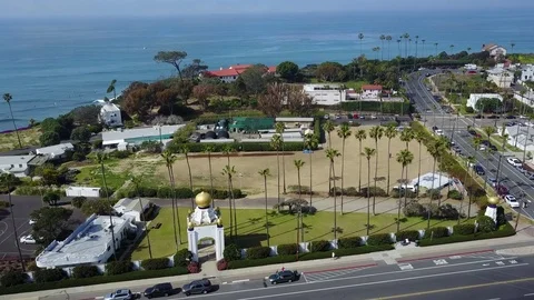 Encinitas - Self-Realization Fellowship - Drone Video Video stock 79462494