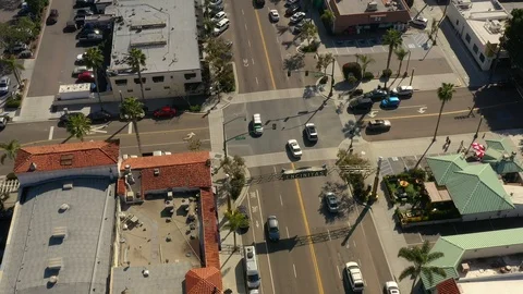 Encinitas Sign Intersection Highway 101 Stock Footage 126618699