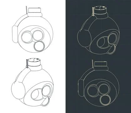 Enclosed ball gimbal camera Illustrazione stock