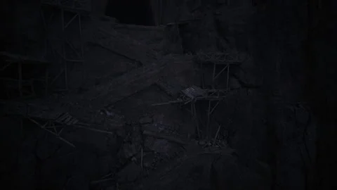 Enclosed dark forest with webbed textures and hidden entrances Stock Footage 340339184