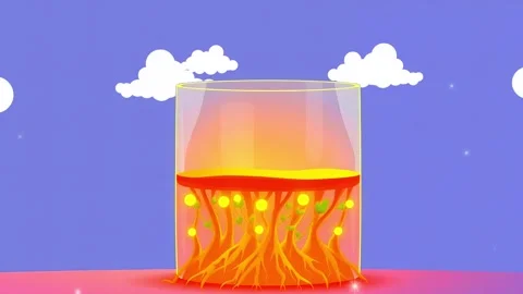 Enclosed Light Source: Glowing Roots Under Glass in a Whimsical Landscape with Stock Footage 317967195