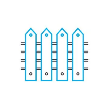 Enclosure of the site linear icon concept. Enclosure of the site line vector Stock Illustration