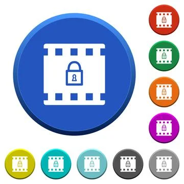Encode movie beveled buttons Illustration