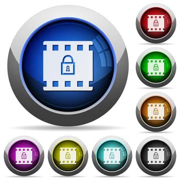 Encode movie round glossy buttons Illustration