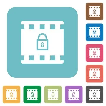 Encode movie rounded square flat icons Illustration