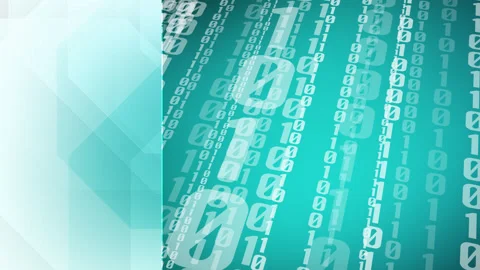 Encoded binary system creative motion layout for data transmission and digital Video stock 254228972