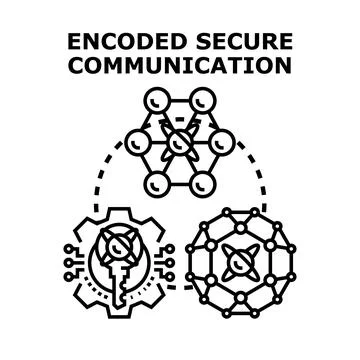 Encoded secure communication data encryption concept Stock Illustration