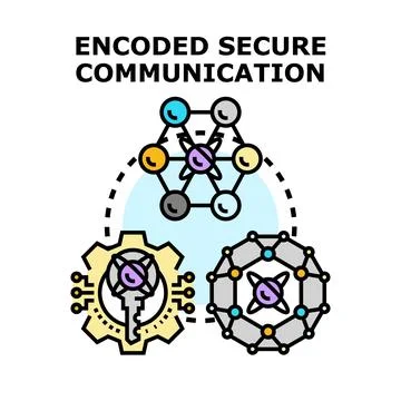 Encoded secure communication data encryption concept Stock Illustration