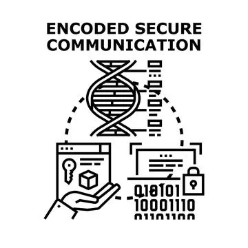 Encoded secure digital communication and data encryption concept Stock Illustration