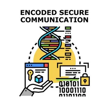 Encoded secure digital communication and data encryption concept 스톡 일러스트