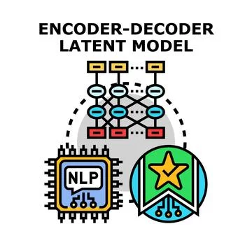 Encoder decoder latent model representing ai technology 스톡 일러스트
