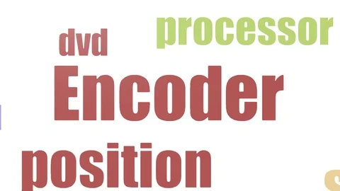 Encoder Tagcloud Animated On White Background Video stock 107220414