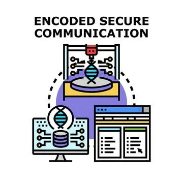 Encoding and decoding secure digital communication information Illustration
