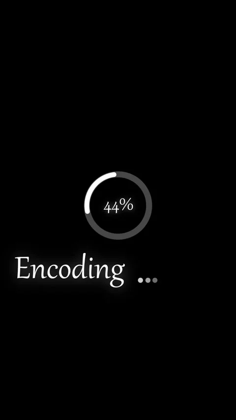 Encoding progress vertical video with loading interface on dark background .. Stock Footage 344860121