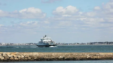 Encounter of two ferries Stock Footage 8506078