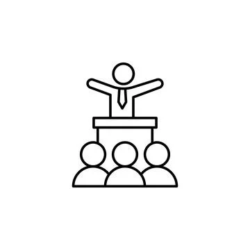 Encourage boss training icon. Element of business motivation line icon Stock Illustration