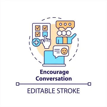 Encourage conversation concept icon イラスト素材