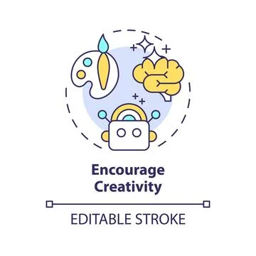 Encourage creativity multi color concept icon 库存插图
