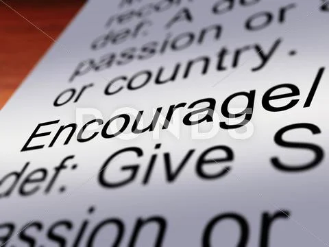 Encourage definition closeup showing motivation Stock Illustration