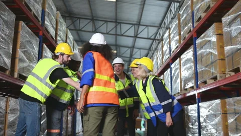 Encourage each other after completing tasks and finishing the day. Stock Footage 255274829