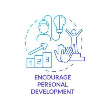 Encourage personal development blue gradient concept icon Illustrazione stock