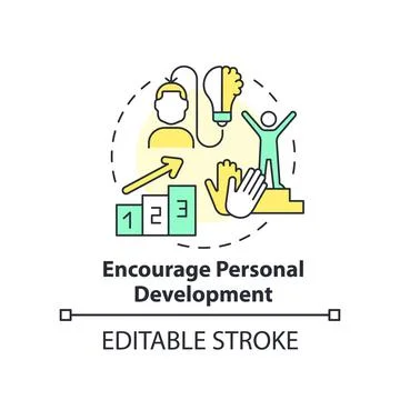 Encourage personal development concept icon Stock Illustration