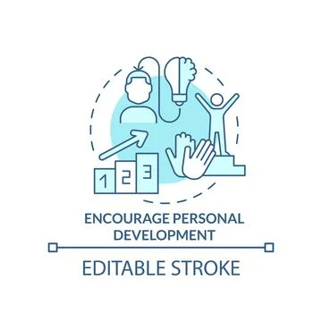 Encourage personal development turquoise concept icon 스톡 일러스트