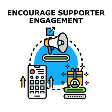 Encourage supporter engagement concept vector line icon Stock Illustration