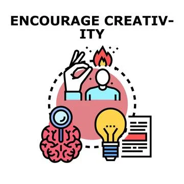 Encouraging creativity and innovative idea development concept 스톡 일러스트