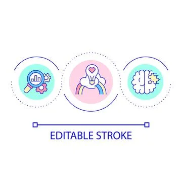 Encouraging creativity in workplace loop concept icon Illustrazione stock