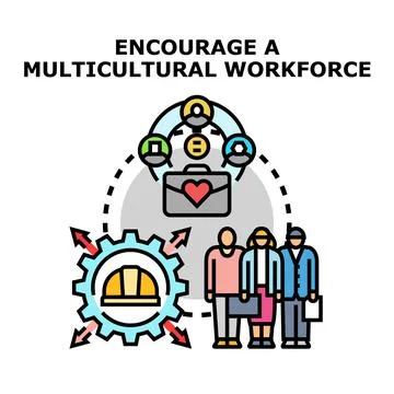Encouraging diverse talent in a multicultural workforce Stock Illustration