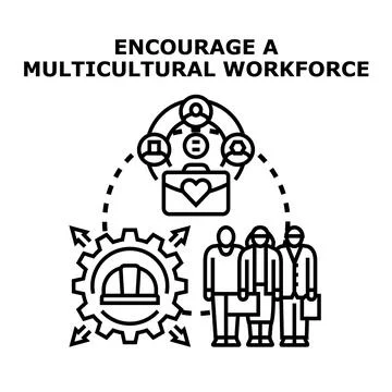 Encouraging diverse talent in a multicultural workforce Stock Illustration