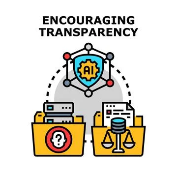 Encouraging ethical artificial intelligence working with data transparency Stock Illustration