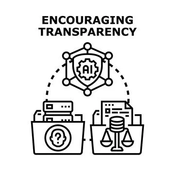 Encouraging ethical artificial intelligence working with data transparency Stock Illustration