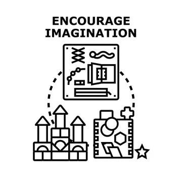 Encouraging imagination and creativity in child development Stock Illustration