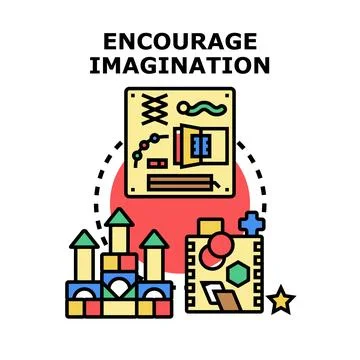 Encouraging imagination and creativity in child development Stock Illustration