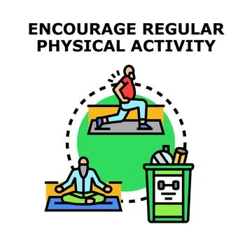 Encouraging regular physical activity and healthy lifestyle Stock Illustration