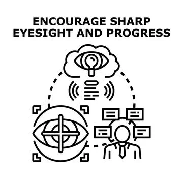 Encouraging sharp eyesight, vision, and business progress Stock Illustration