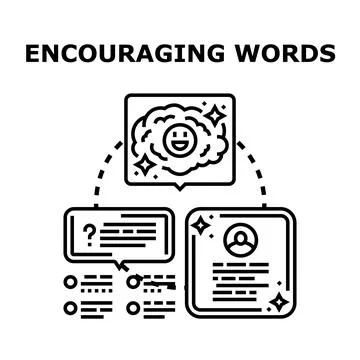 Encouraging words generating positive feedback and support Stock Illustration