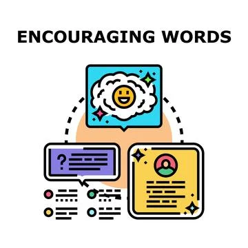 Encouraging words generating positive feedback and support Stock Illustration
