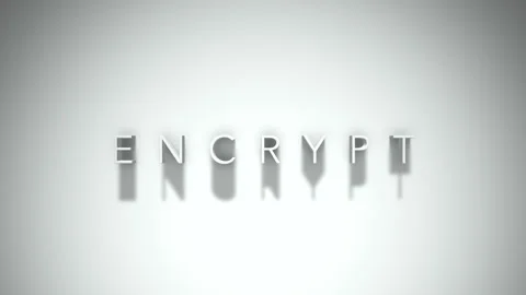 Encrypt 3D title animation with shadows on a white background Video stock 297457725