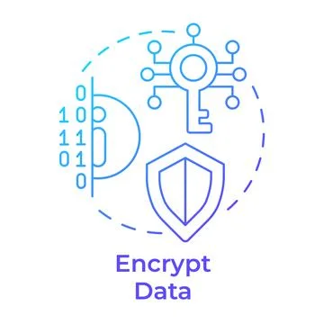 Encrypt data blue gradient concept icon Stock Illustration